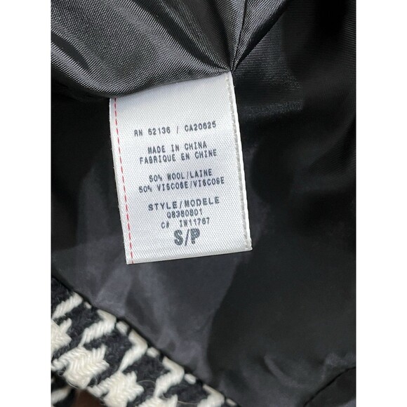 Guess Womens Houndstooth Wool Blend Lined Pea Coat 90's Small Preppy Clueless - Picture 12 of 13